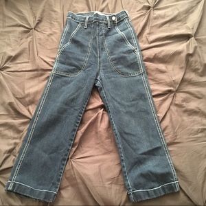High Waisted Jean Capri Pants